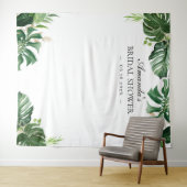 Tropisch palmblad zomer bruids-shower achtergrond wandkleed (In Situ (horizontaal))