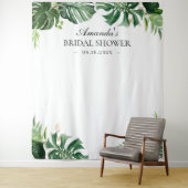 Tropisch palmblad zomer bruids-shower achtergrond wandkleed (In situ)