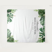 Tropisch palmblad zomer bruidsdouche achtergrond wandkleed (Voorkant (horizontaal))