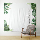 Tropisch palmblad zomer bruiloft achtergrond wandkleed (In Situ (horizontaal))