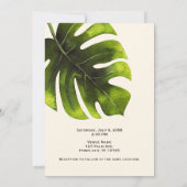 Tropisch Palmblad Zomer Elegante Moderne Bruiloft Kaart (Achterkant)