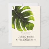 Tropisch Palmblad Zomer Elegante Moderne Trouw Kaart (Voorkant)