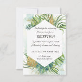 Tropisch palmblad zomerreceptie kaart (Voorkant)