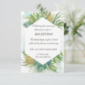 Tropisch palmblad zomerreceptie  kaart (Staand voorkant)