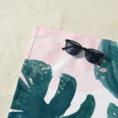 Tropisch, palmbladeren, Hibiskus Strandlaken (In situ)