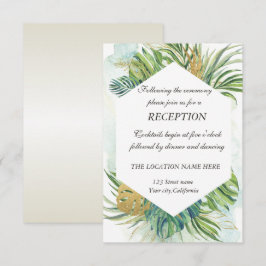 Tropisch palmbladeren zomer receptie  kaart