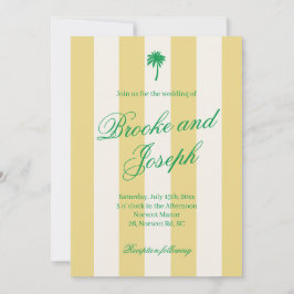 Tropisch palmbloem gestreept cabana strand retro g kaart