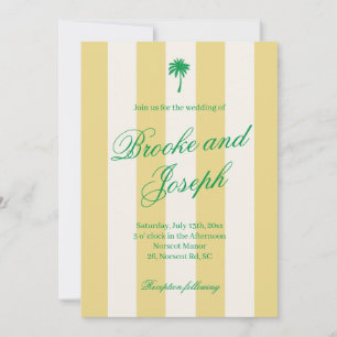 Tropisch palmbloem gestreept cabana strand retro g kaart