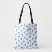 Tropisch palmbomenpatroon blauw tote bag (Voorkant)