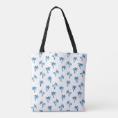 Tropisch palmbomenpatroon blauw tote bag (Achterkant)