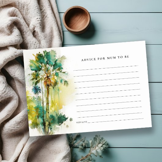 Tropisch Palmboom Advies Voor Moeder Baby Shower Informatiekaartje