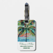 Tropisch | Palmboom Bagagelabel (Achterkant verticaal)