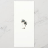 Tropisch Palmboom Landelijke Kust Bruiloftsmenu Menu (Achterkant)