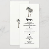 Tropisch Palmboom Landelijke Kust Bruiloftsmenu Menu (Voorkant / Achterkant)