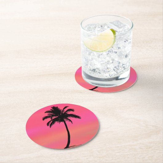 Tropisch palmboom Silhouette Onderzetter (Insitu)