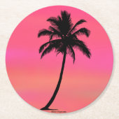 Tropisch palmboom Silhouette Onderzetter (Voorkant)