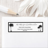 Tropisch palmboom Silhouette Return Address Etiket (Insitu)