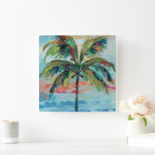 Tropisch | Palmboom Vierkante Klok (Huis)