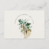 Tropisch palmboomadvies voor Moeder Baby Shower Informatiekaartje (Achterkant)
