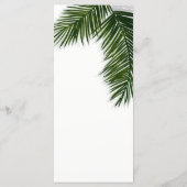 Tropisch palmboomblad elegant trouwmenu menu (Achterkant)