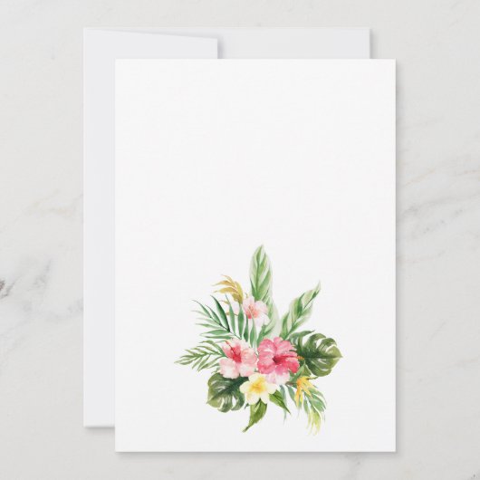 Tropisch palmboomblad en gepersonaliseerd bloem kaart (Achterkant)