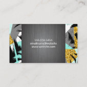 Tropisch palmboompatroon | Metaal geborsteld Visitekaartje (Achterkant)