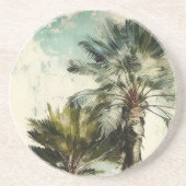 Tropisch palmboompatroon Sandstone Onderzetter (Voorkant)