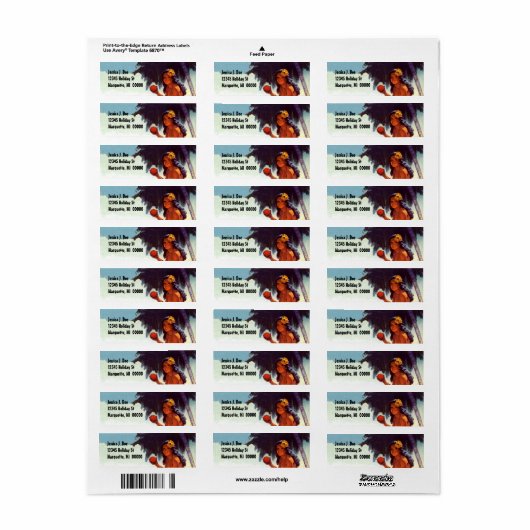  tropisch palmeiland meisje Adresetiketten Etiket (Full Sheet)
