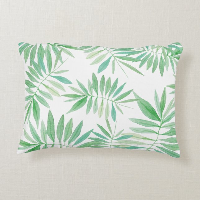 Tropisch palmfern storm decoratief kussen (Achterkant)