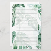 Tropisch palmgespleten lef briefpapier (Voorkant / Achterkant)