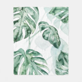 Tropisch palmgespleten lef fleece deken (Voorkant)