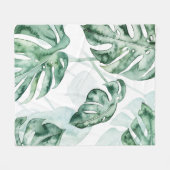 Tropisch palmgespleten lef fleece deken (Voorkant (Horizontaal))