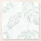 Tropisch palmgespleten lef glazen onderzetter (Achterkant)