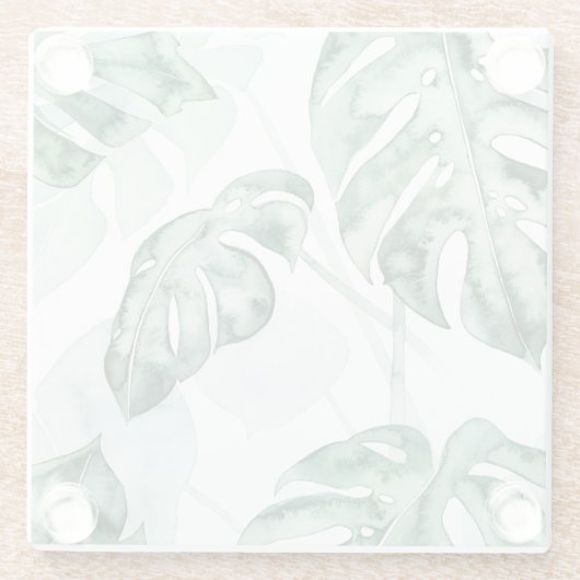 Tropisch palmgespleten lef glazen onderzetter (Achterkant)