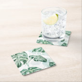 Tropisch palmgespleten lef kartonnen onderzetters (Insitu)