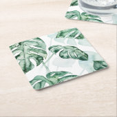 Tropisch palmgespleten lef kartonnen onderzetters (Schuin)