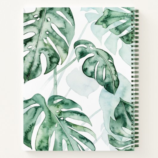 Tropisch palmgespleten lef notitieboek (Achterkant)