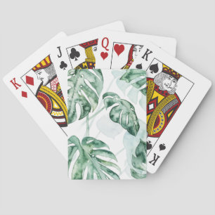 Tropisch palmgespleten lef pokerkaarten