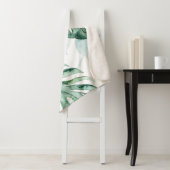 Tropisch palmgespleten lef sherpa deken (In situ)