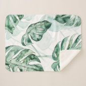 Tropisch palmgespleten lef sherpa deken (Voorkant (horizontaal))