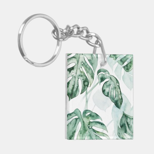 Tropisch palmgespleten lef sleutelhanger (Voorkant Links)