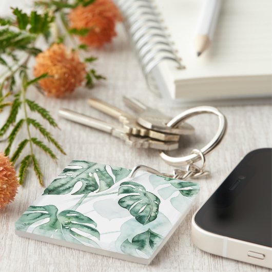 Tropisch palmgespleten lef sleutelhanger (Voorkant Rechts)