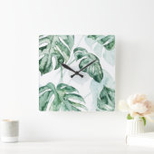 Tropisch palmgespleten lef vierkante klok (Huis)