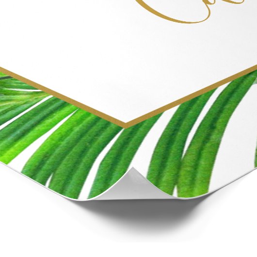 Tropisch palmgras Beach Island Weddenschap Poster (Hoek)