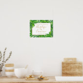Tropisch palmgras Beach Island Weddenschap Poster (Keuken)