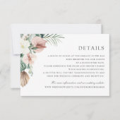 Tropisch palmgroen Blozend Bruiloft Detail Kaart (Voorkant)