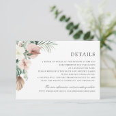 Tropisch palmgroen Blozend Bruiloft Detail Kaart (Staand voorkant)
