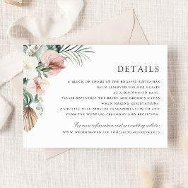 Tropisch palmgroen Blozend Bruiloft Detail Kaart