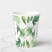 Tropisch palmgroen en goudscript vrijgezellenfeest papieren bekers (Rechts)