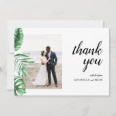 Tropisch palmgroen Foto bedankt Flat Kaart (Voorkant)